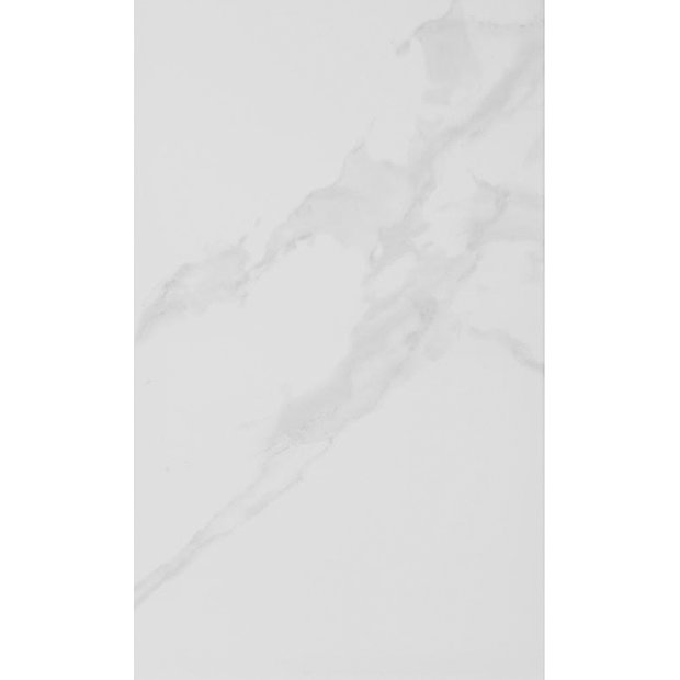 Rhodes White Gloss Marble Effect Wall Tile - 33.3 x 55cm  Profile Large Image