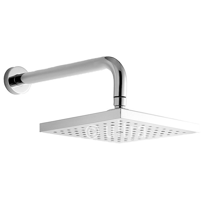 Ultra Rialto Square Fixed Shower Head & Arm - Chrome - A3236 Large Image