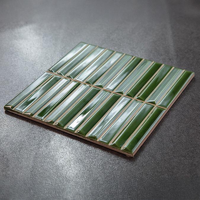Ricci Green Kit-Kat Wall Tiles - 200 x 200mm