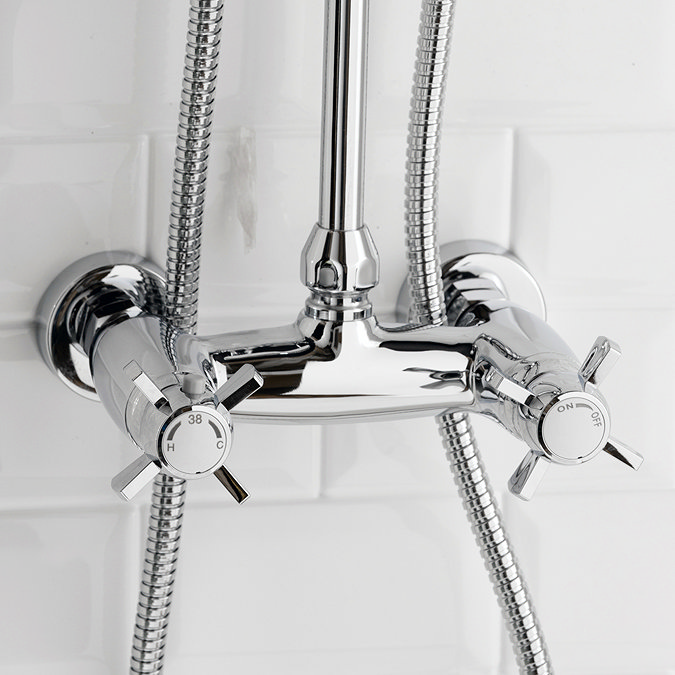 Richmond Traditional Thermostatic Shower with Rigid Riser Kit & Diverter Profile Large Image