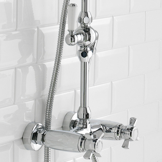 Richmond Traditional Thermostatic Shower with Rigid Riser Kit & Diverter Feature Large Image