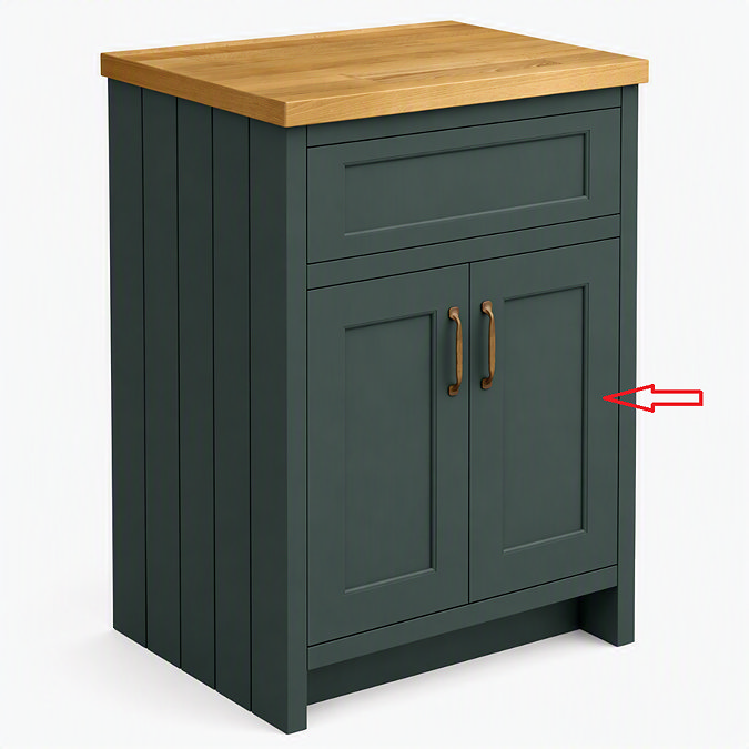 Right Hand Door for Chatsworth 590mm Traditional Green Vanity Unit