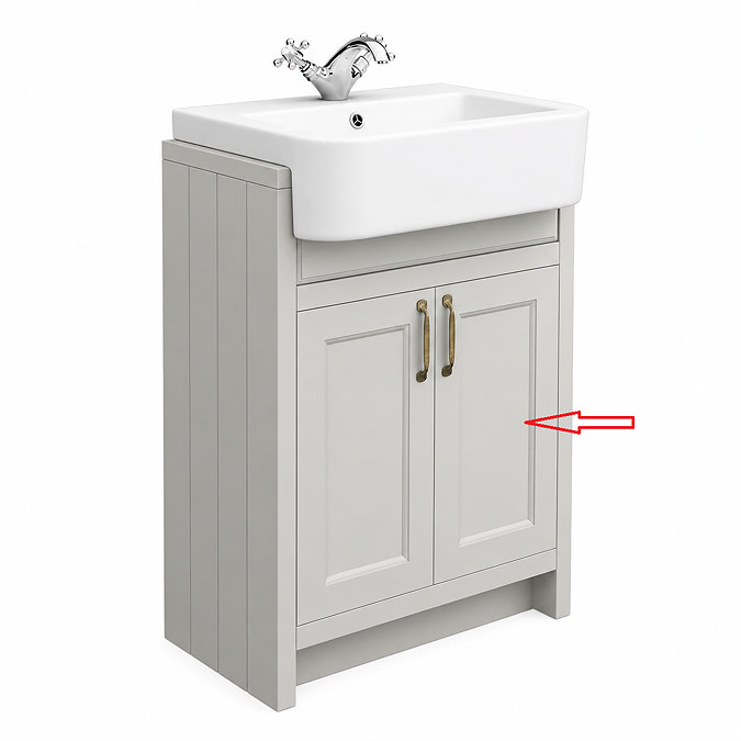 Right Hand Door for Chatsworth 600mm Grey Semi Recessed Basin Unit