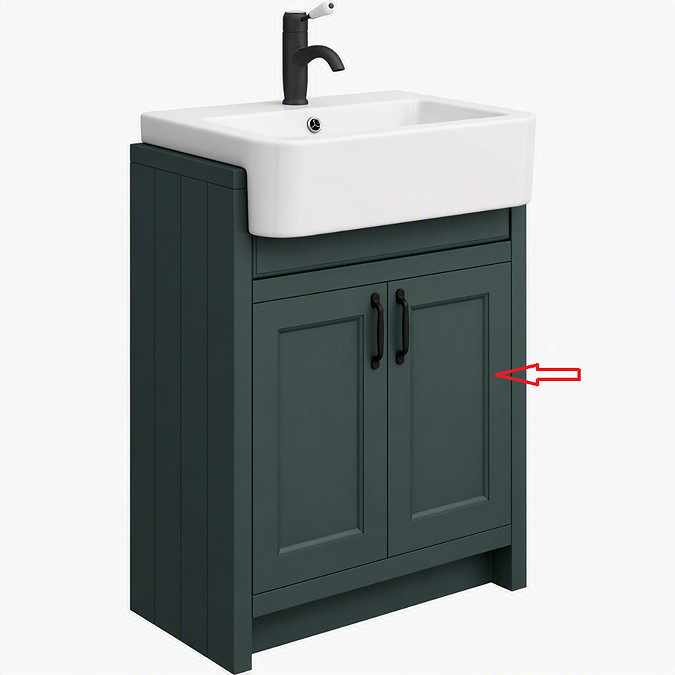 Right Hand Door for Chatsworth 600mm Semi Recessed Green Basin Unit