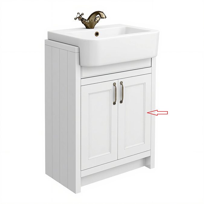 Right Hand Door for Chatsworth 600mm White Semi Recessed Basin Unit