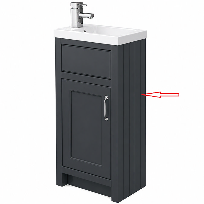 Right Hand Side Panel for Chatsworth 400mm Traditional Graphite Small Vanity Unit