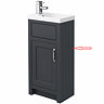 Right Hand Side Panel for Chatsworth 400mm Traditional Graphite Small Vanity Unit