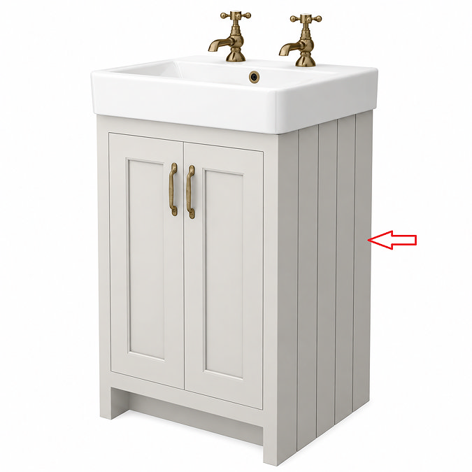 Right Hand Side Panel for Chatsworth 525mm Traditional Grey Vanity Unit