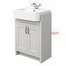 Right Hand Side Panel for Chatsworth 600mm Grey Semi Recessed Basin Unit