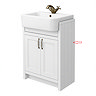 Right Hand Side Panel for Chatsworth 600mm White Semi Recessed Basin Unit