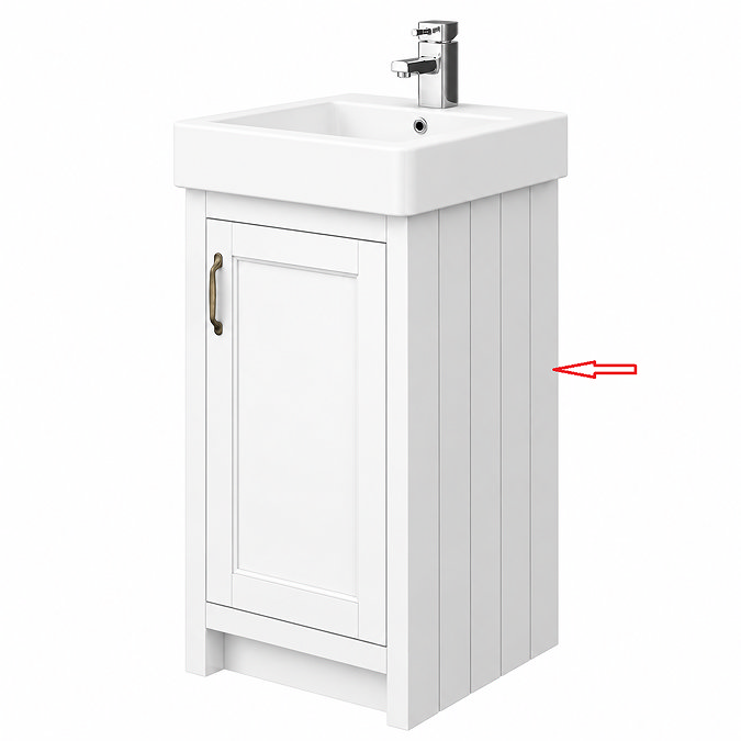 Right Hand Side Panel for Chatsworth Traditional 425mm White Vanity Unit