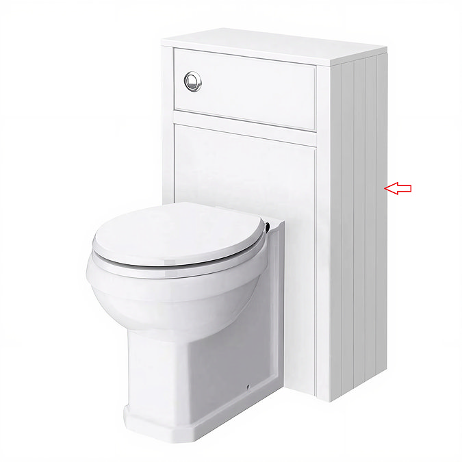 Right Hand Side Panel for Chatsworth Traditional 500mm White Toilet Unit