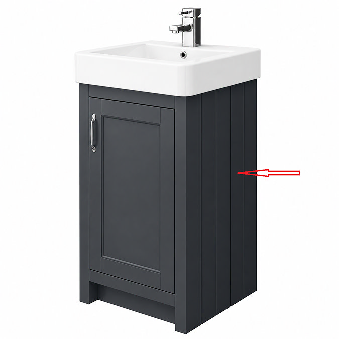 Right Hand Side Panel for Chatsworth Traditional Graphite Vanity Unit 425mm