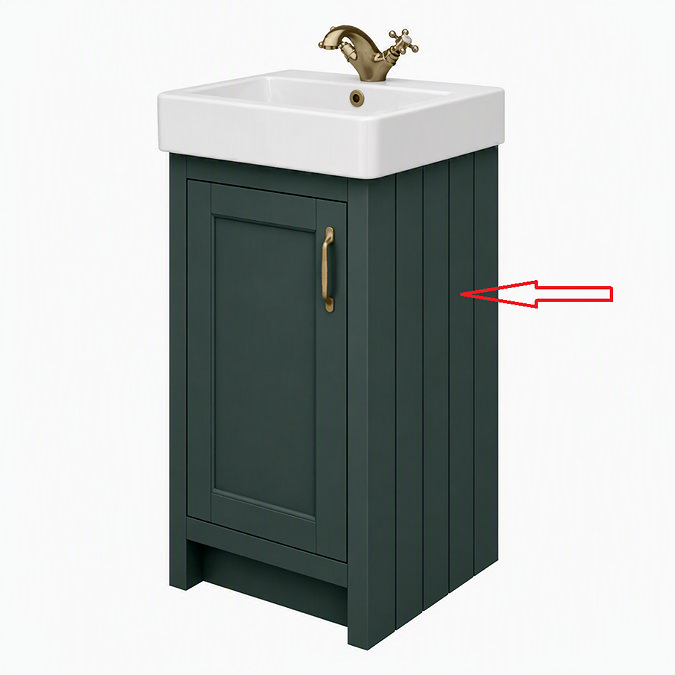 Right Hand Side Panel for Chatsworth Traditional Green Vanity Unit 425mm