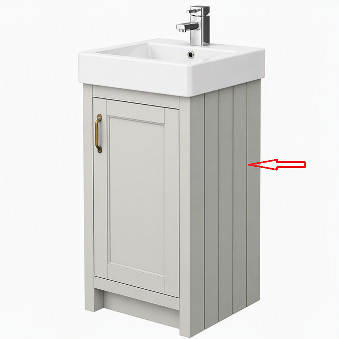 Right Hand Side Panel for Chatsworth Traditional Grey Vanity Unit 425mm