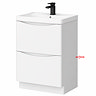 Right Hand Side Panel for Monza 600mm Floor Drawer Vanity Unit Gloss White