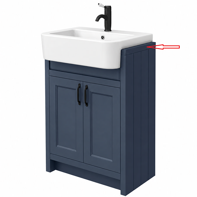 Right Hand Top Pad for Chatsworth 600mm Semi Recessed Basin Unit