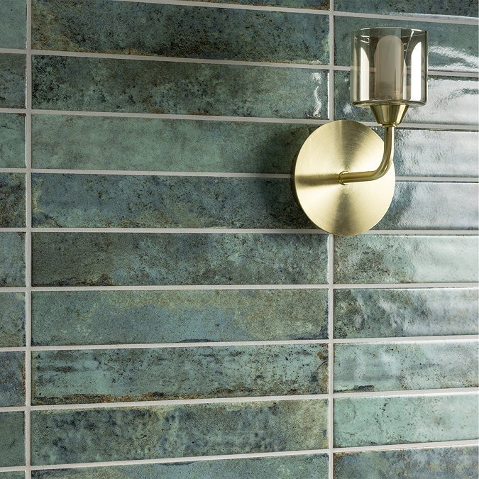 Riley Sage Green Rustic Stone Effect Wall Tiles - 50 x 300mm