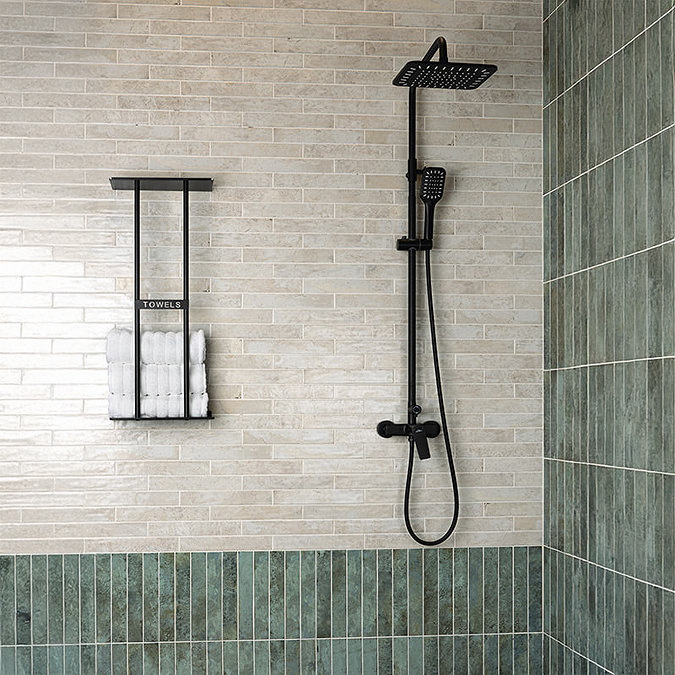 Riley Sage Green Rustic Stone Effect Wall Tiles - 50 x 300mm