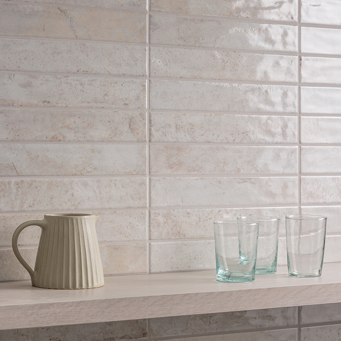 Riley White Rustic Stone Effect Wall Tiles - 50 x 300mm