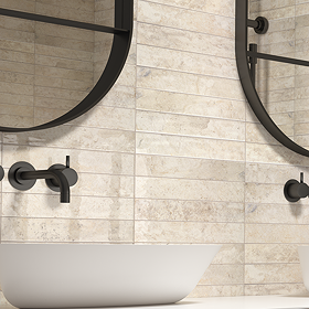 Riley White Rustic Stone Effect Wall Tiles - 50 x 300mm