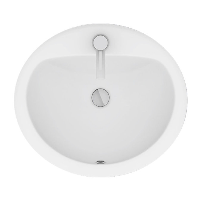 Rio Oval Inset Basin 1TH - 520 x 455mm  Feature Large Image