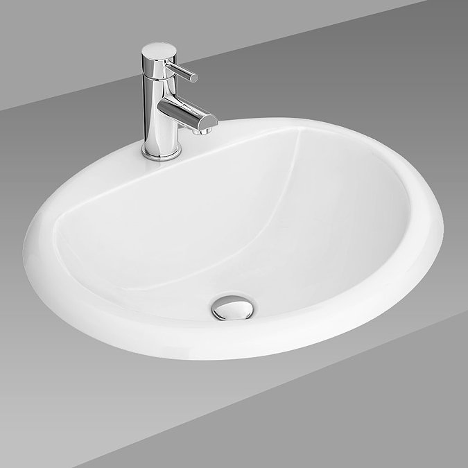 Rio Oval Inset Basin 1TH - 520 x 455mm Large Image