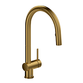 Riobel Azure Single Lever Kitchen Mixer with Pull Down Spray - Brushed Gold