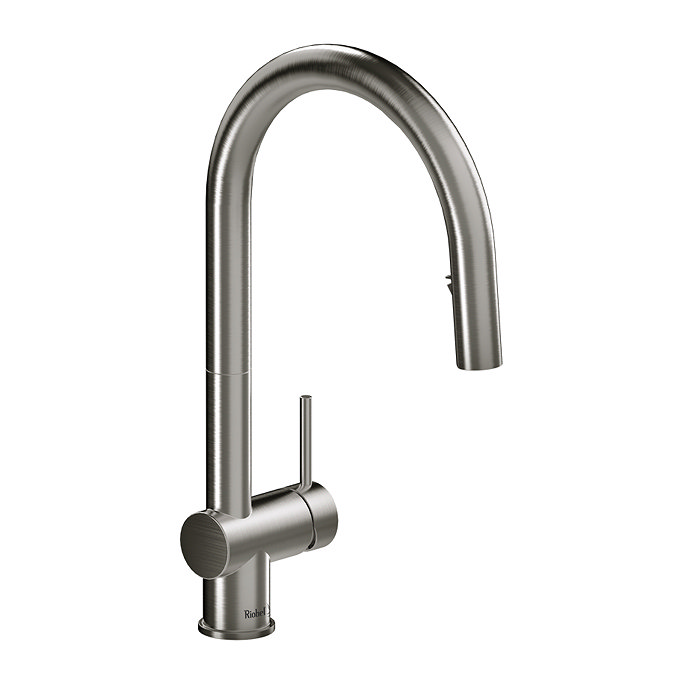 Riobel Azure Single Lever Kitchen Mixer with Pull Down Spray - Stainless Steel