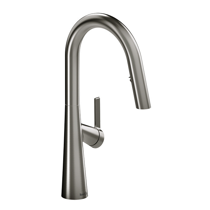 Riobel Ludik Single Lever Kitchen Mixer with Pull Down Spray - Stainless Steel