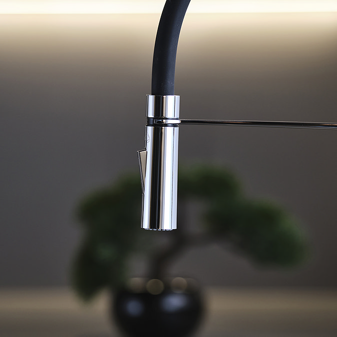 Riobel Mythic Single Lever Kitchen Mixer with Flexible Spout - Stainless Steel
