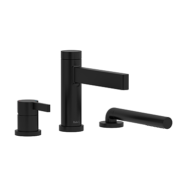 Riobel Paradox Deck Mounted Bath Shower Mixer - Black