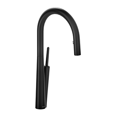 Riobel Solstice Single Lever Kitchen Mixer with Pull Down Spray - Black