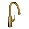 Riobel Trattoria Round Single Lever Kitchen Mixer with Pull Down Spray - Brushed Gold
