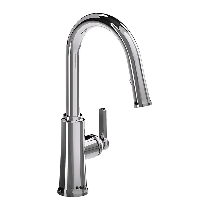 Riobel Trattoria Round Single Lever Kitchen Mixer with Pull Down Spray - Chrome