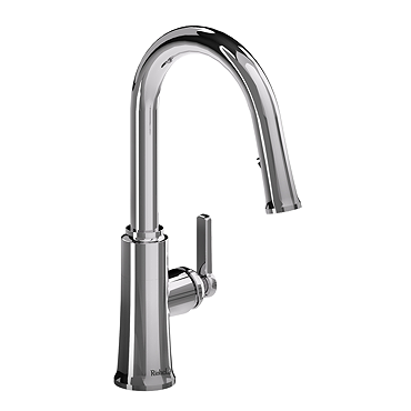 Riobel Trattoria Round Single Lever Kitchen Mixer with Pull Down Spray - Chrome