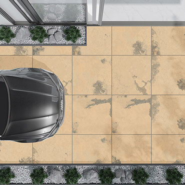 Rivara Beige Outdoor Stone Effect Floor Tiles - 600 x 600mm  Profile Large Image