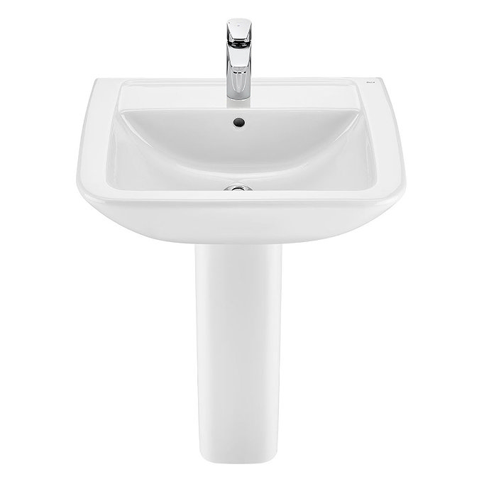 Roca Aire Square 600mm 1TH Basin with Full Pedestal Large Image
