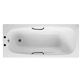 Roca Carla Eco Steel Bath 1700 x 700mm 2TH with Grips & Anti Slip Large Image