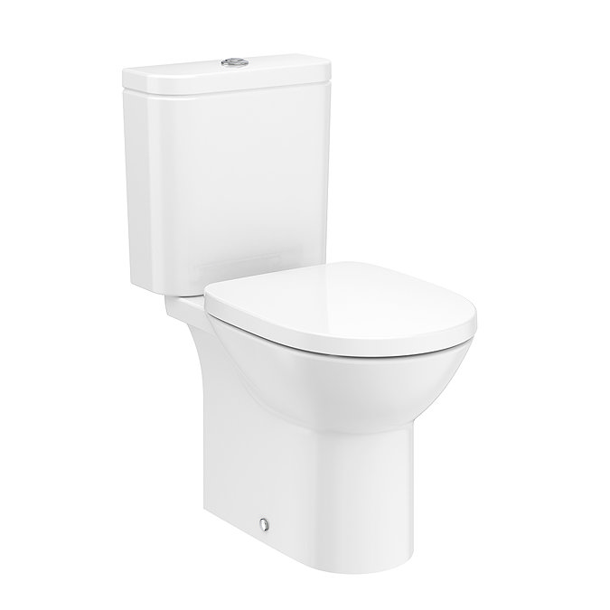 Roca Debba Round Rimless Close Coupled Toilet with Soft Close Seat