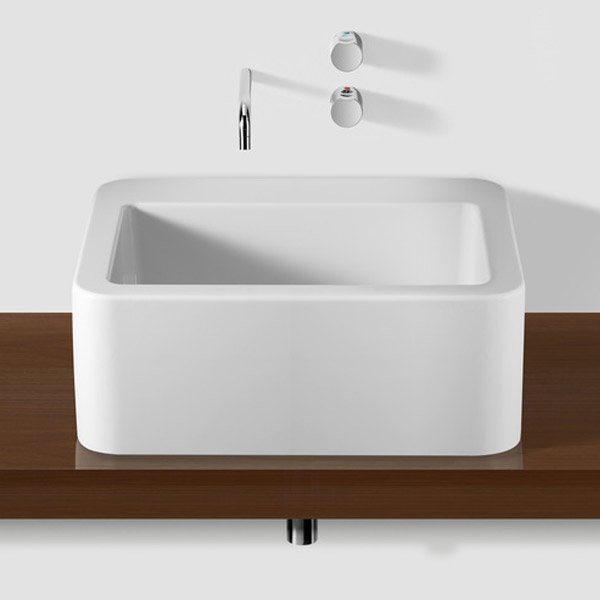 Roca - Element Wall Mounted Basin - 600mm - 2 x Tap Hole Options In Bathroom Large Image