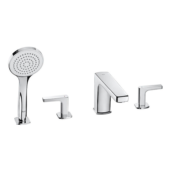 Roca Escuadra 4-Hole Bath Shower Mixer with Kit - A5A0901C00 Large Image