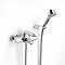 Roca Esmai Chrome Wall Mounted Bath Shower Mixer with Automatic Diverter & Handset - 5A0131C00 Large Image