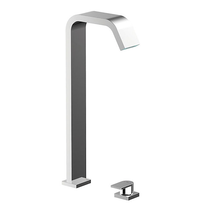 Roca Flat 2-Hole Tall Basin Mixer with Pop-up Waste - A5A3432C0N Large Image