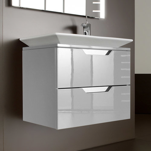 Roca - Kalahari-N 2 Drawer Vanity Unit with W800mm Basin - 0 TH - 3 x Colour Options Large Image