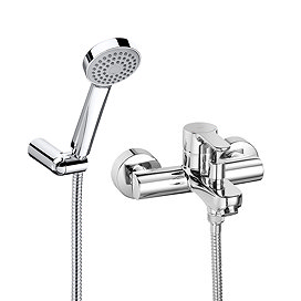 Roca L20 Chrome Wall Mounted Bath Shower Mixer & Handset - A5A0109C02