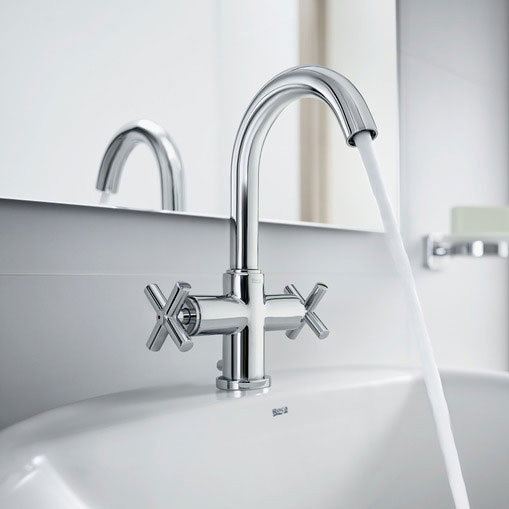 Roca Loft Chrome Basin Mixer Tap with Pop-up Waste - 5A3043C00 Profile Large Image