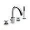 Roca Loft Chrome Deck Mounted 4 Hole Bath Shower Mixer & Kit - 5A0943C00 Large Image