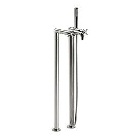 Roca Loft Chrome Floorstanding Bath Shower Mixer with Standpipes & Kit - 5A2743C00 Medium Image