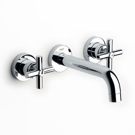 Roca Loft Chrome Wall Mounted 3 Hole Basin Mixer - 5A4743C00 Large Image